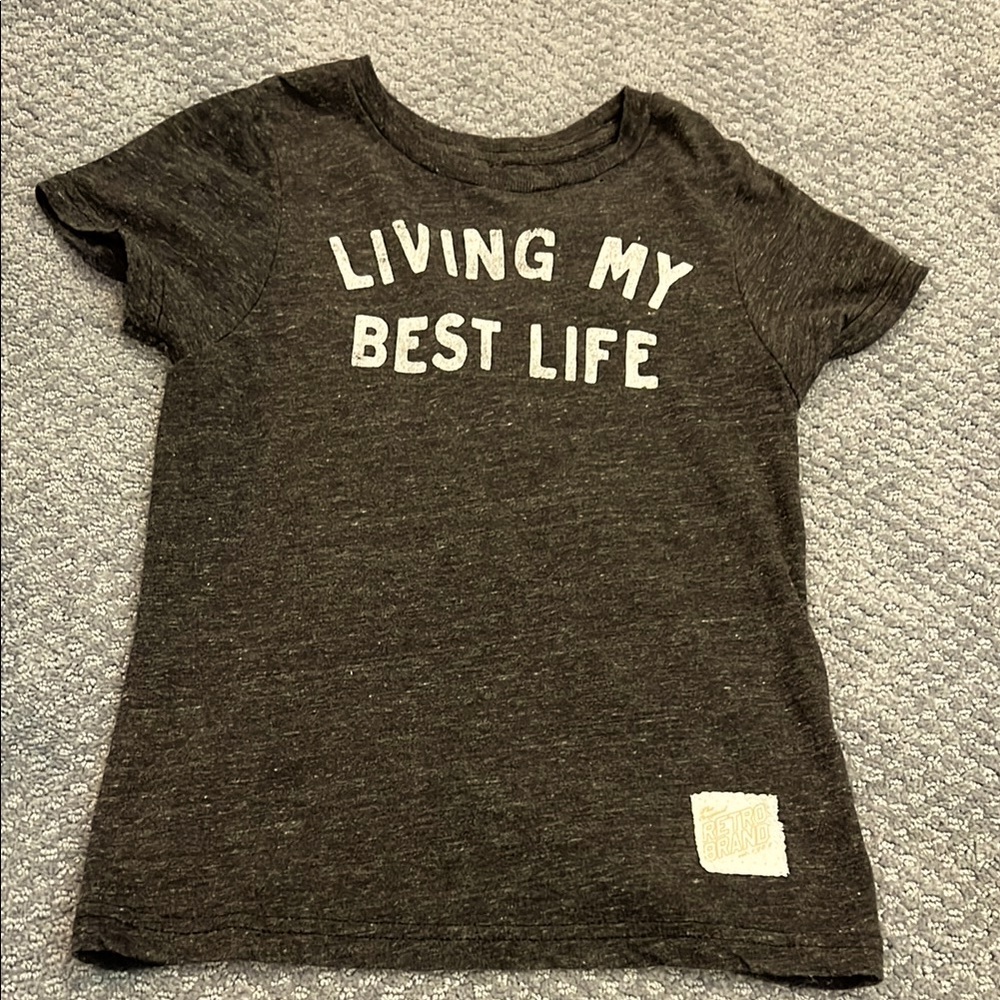 Original retro brand Gray Short Sleeve Tee Casual Style “ living my best life”